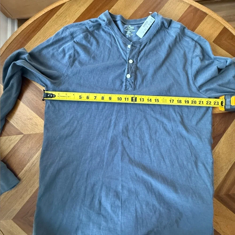 J. Crew Garment Died Dark Gray Long Sleeve Henley new with tag XLT
